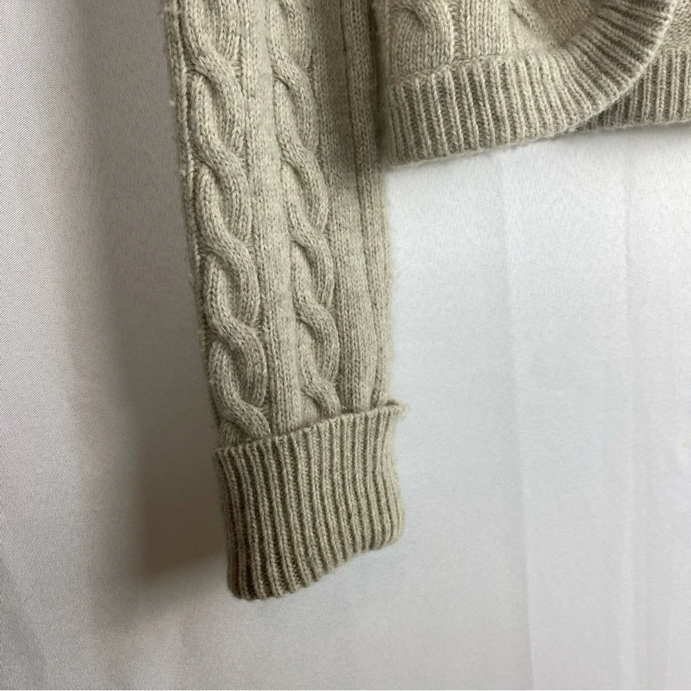 Free People Large Tan Cable Knit Cardigan - Picture 4 of 7